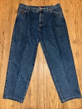 Tommy Hilfiger Relaxed Fit Dark Blue Jeans VTG 42x30